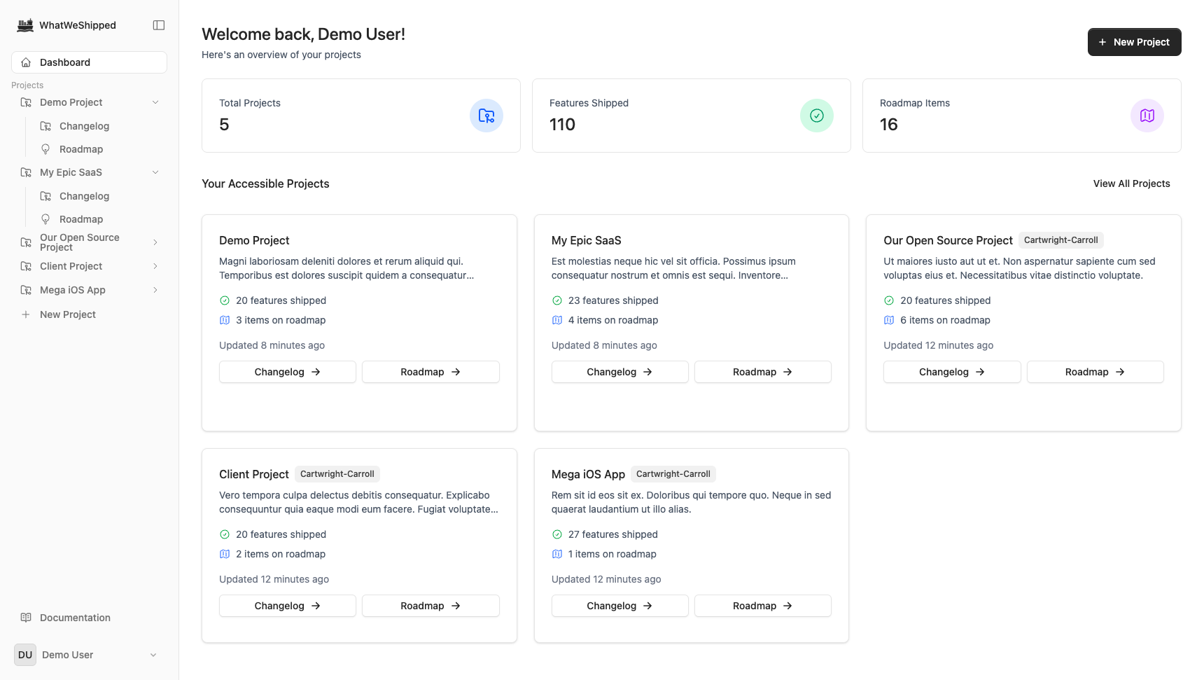 WhatWeShipped App Screenshot